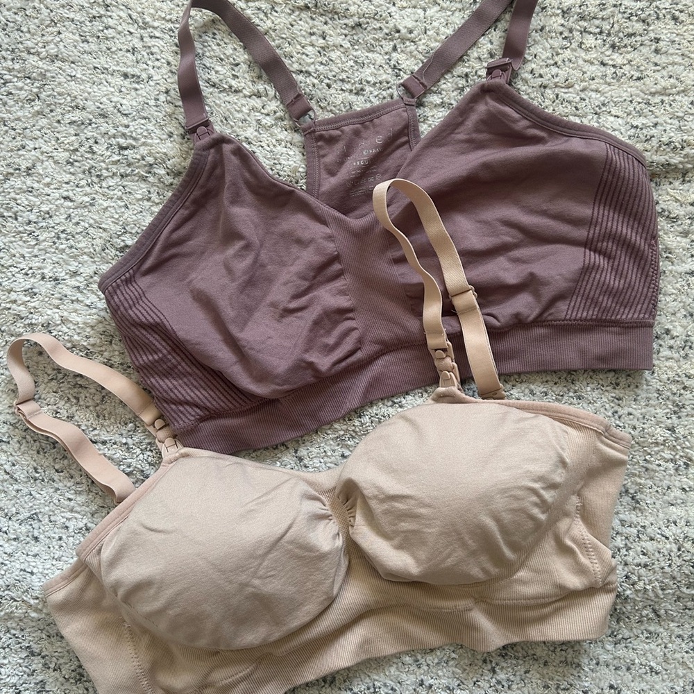 Kindred Bravely Dual-Tone Bralette Set - Brown & Tan